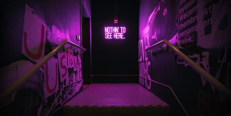 Staircase Design - Photo of Neon Signage