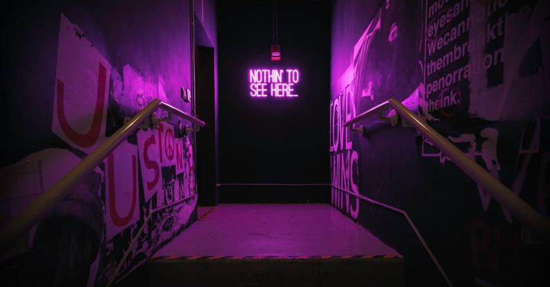 Staircase Design - Photo of Neon Signage