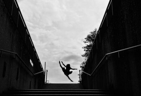 Suspended Stairs - Dancer Dancing on the Staircase