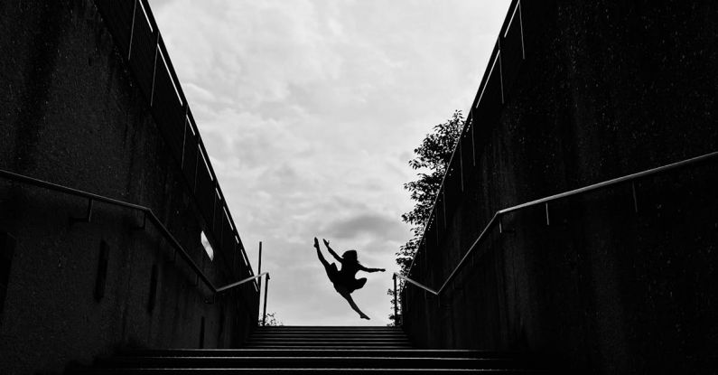 Suspended Stairs - Dancer Dancing on the Staircase