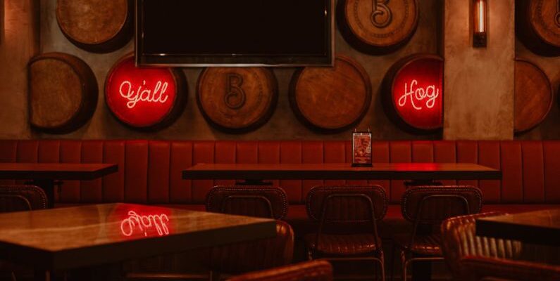 Wall-Mounted Desks - Interior Design Of An Empty Restaurant