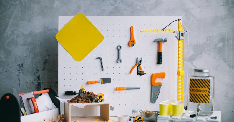 Pegboard - Plastic Toys on a Pegboard