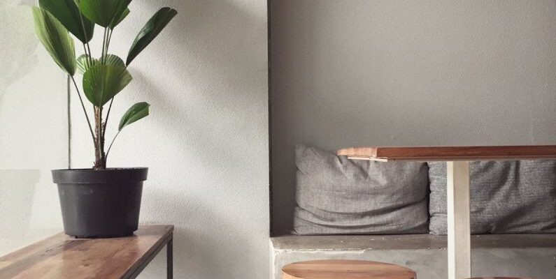 Cozy Modern Design - Wooden Bench And Stools In A Cozy Room