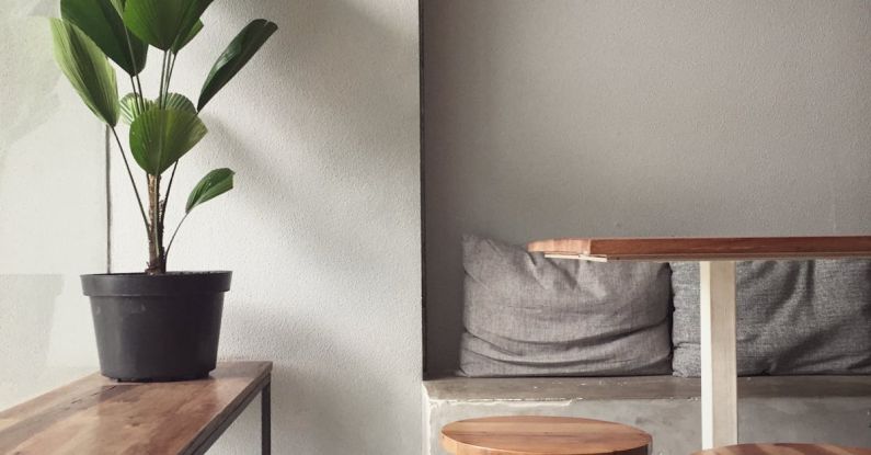 Cozy Modern Design - Wooden Bench And Stools In A Cozy Room