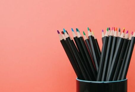 Space-Saving Tips - Colored Pencils on Black Ceramic Cup