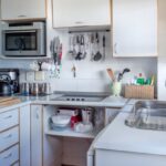 Small Kitchen - White Wooden Kitchen Cabinet