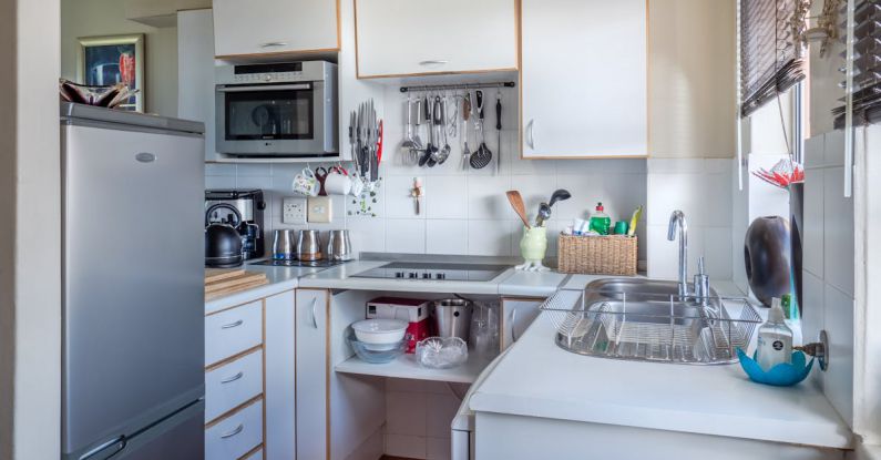 Small Kitchen - White Wooden Kitchen Cabinet